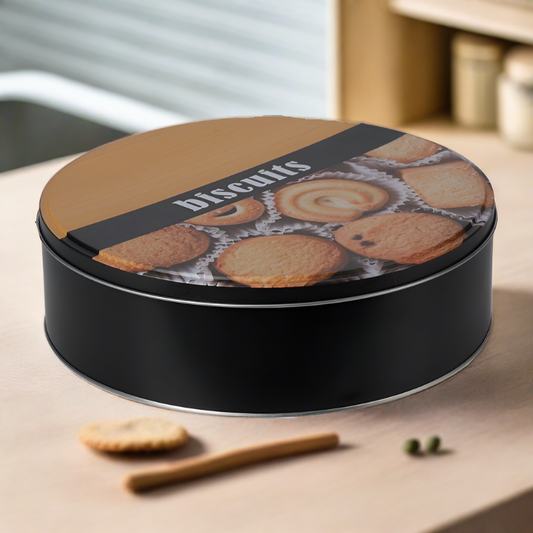 Cookies Storage Tin Box Round