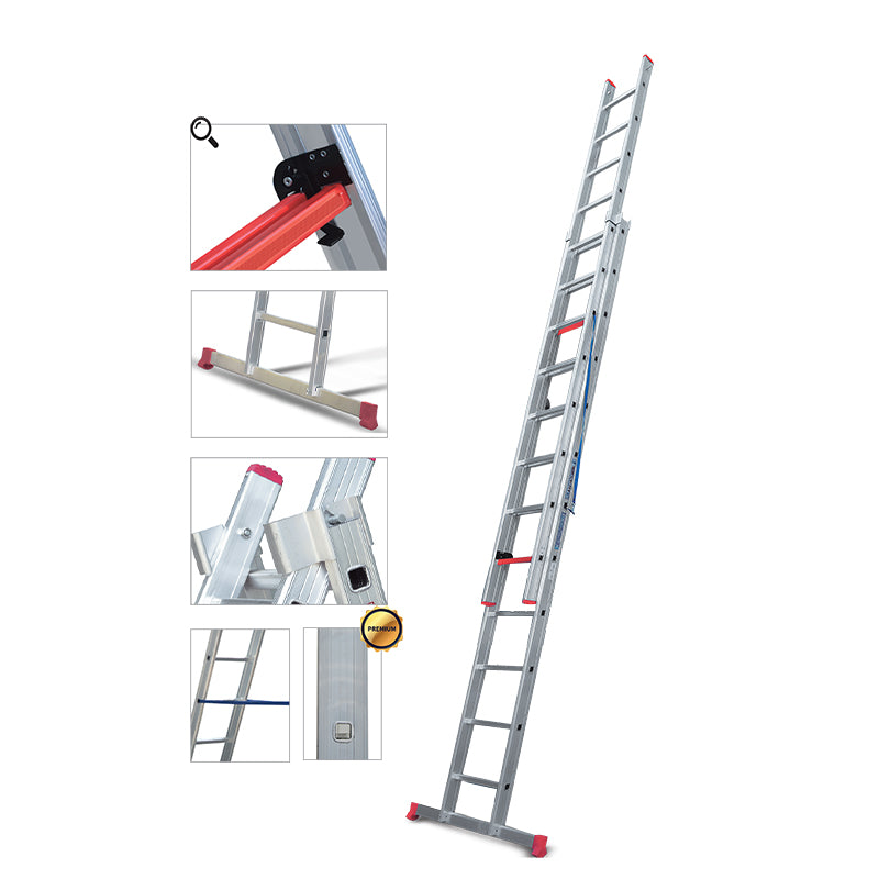 Aluminium Industrial Ladder 2*20 Stpes (2*6Mt) - A Type Premium