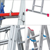 4 Section Aluminium Industrial Ladder 4*14 Steps (4*4Mt) Premium