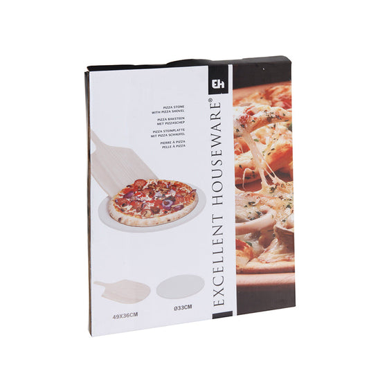 Pizza Baking Stone & Serving Board Set