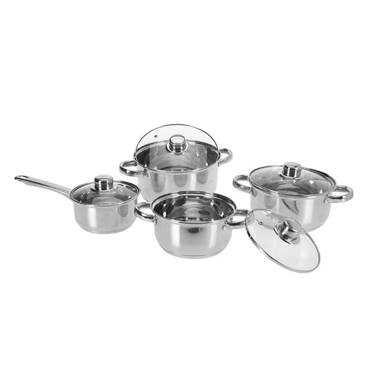 Casserole With Lid Stainless Steel (Set of 8 Pcs)