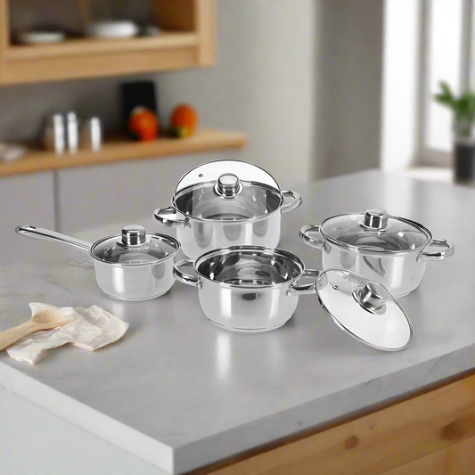 Casserole With Lid Stainless Steel (Set of 8 Pcs)