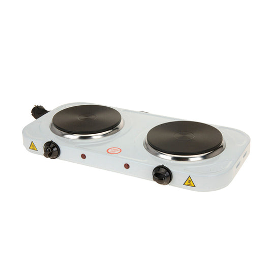 Electric Hotplate Double White 1000W