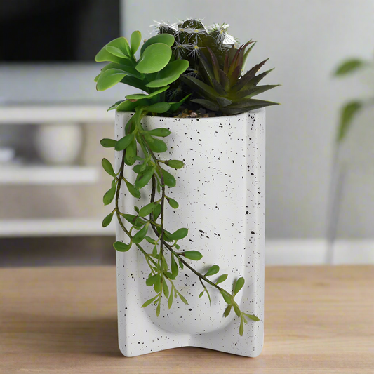 Faux Plant In Ceramic Pot