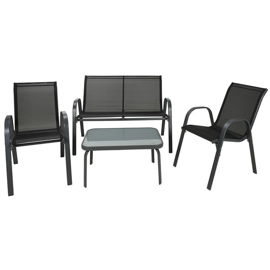 Garden Furniture Set Dark Grey (Set of 4)