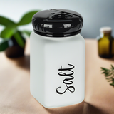 Glass Spice Jar White & Black