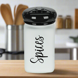 Glass Spice Jar White & Black