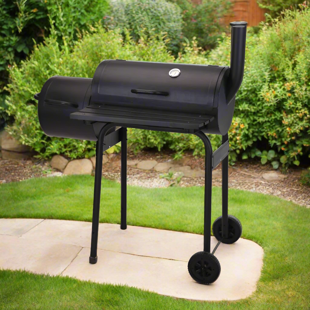 Charcoal BBQ Smoker Grill Black