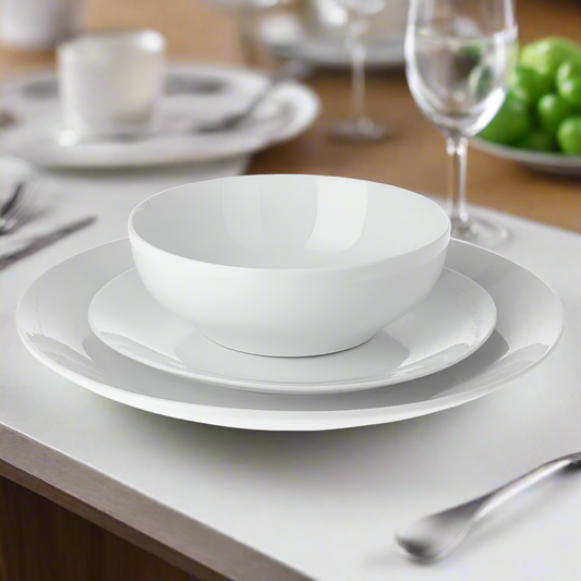 Porcelain Dinner Set White (Set of 12)