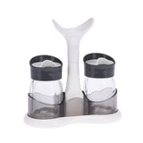 Salt & Pepper Shaker With Holder (Set of 3 Pcs)