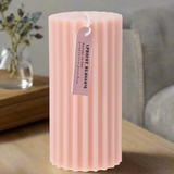 Scented Candle Pillar Ribbed