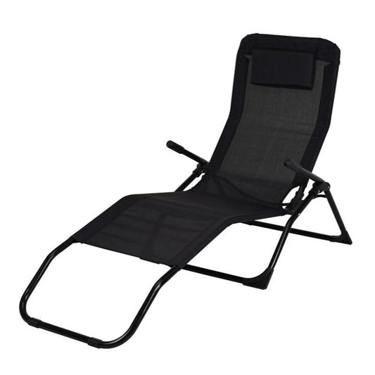 Siesta Lounger With Cushion Black