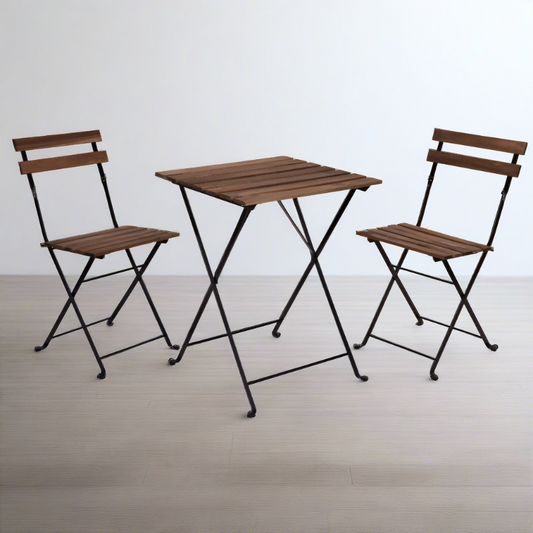 Bistro Set Black Frame 3pcs