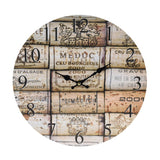 Wall Clock MDF Bistro Theme 33cm