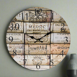 Wall Clock MDF Bistro Theme 33cm