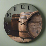 Wall Clock MDF Bistro Theme 33cm