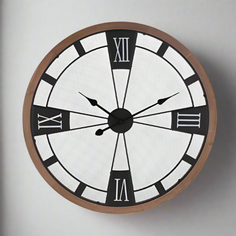 Wall Clock Wood Metal