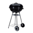 Charcoal BBQ Grill On Wheels Black