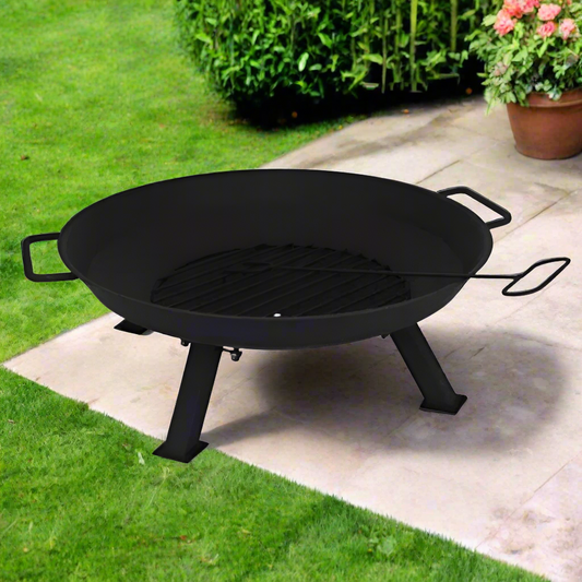 Fire Bowl With Dual Handle Black