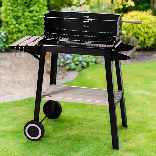 Charcoal BBQ Grill Rectangular Black