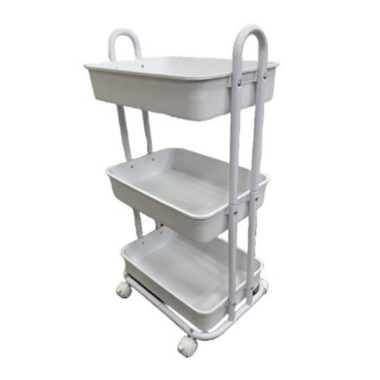 3 Tier Storage Trolley White