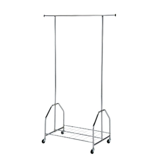 Heavy Duty Single Garment Rack With Bottom Shelf