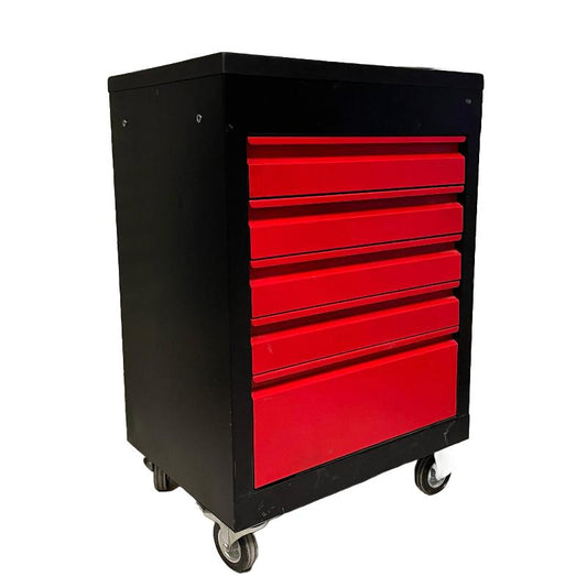 5 Drawer Tool Trolley Black & Red