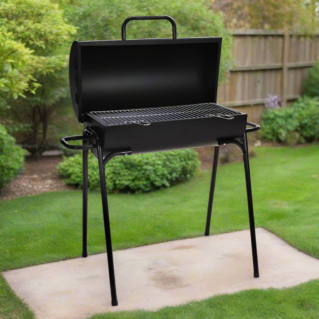 Charcoal BBQ Grill Cylinder Black