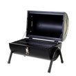 Charcoal BBQ Grill Cylinder Shape Matte Black