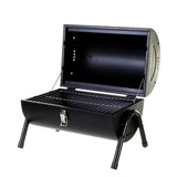 Charcoal BBQ Grill Cylinder Shape Matte Black