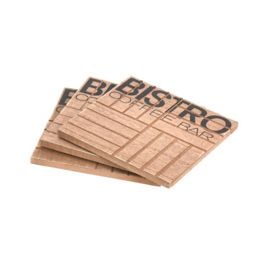 Wooden Coaster Set With Holder (Set of 4)