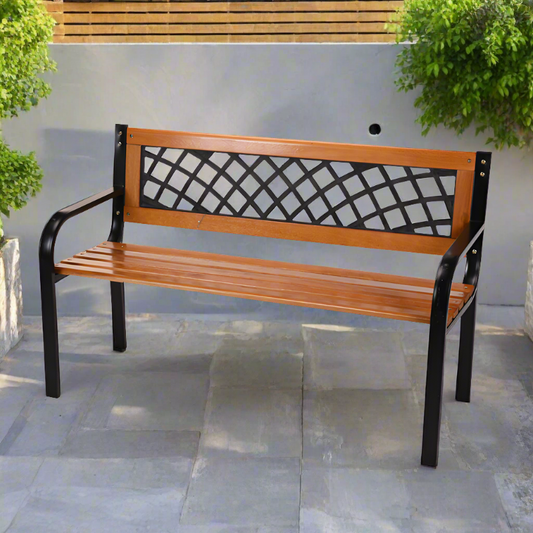 Bench Wood Black Frame