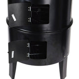 Charcoal BBQ Smoker Grill With Chimney Black